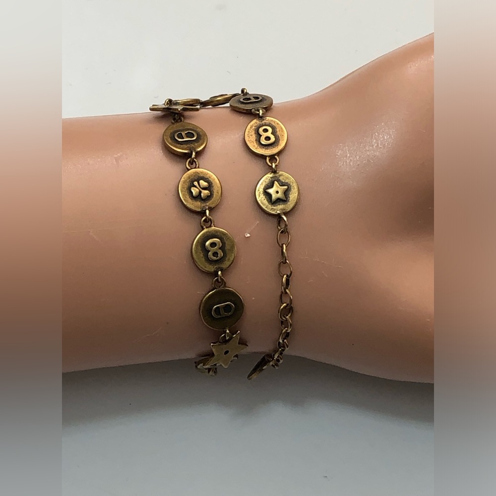 Christian Dior Amulettes  D’amour Round & Start Charms Vtg Brass 7in - Picture 6 of 15